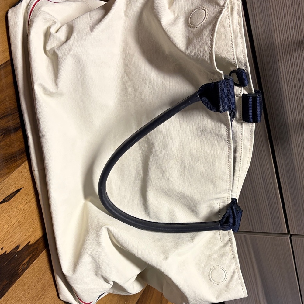 Tory Sport Cream and Navy Tennis Bag - Picture 4 of 5